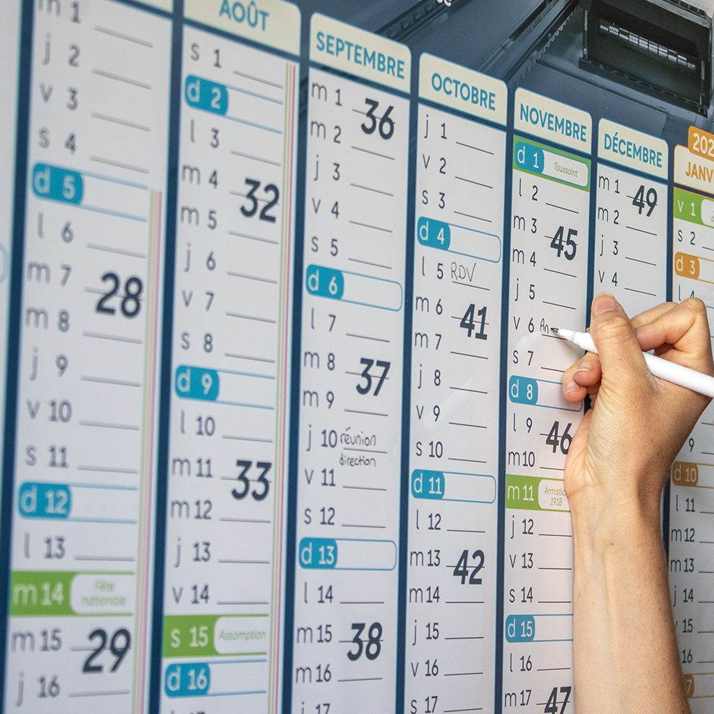 calendrier effaçable