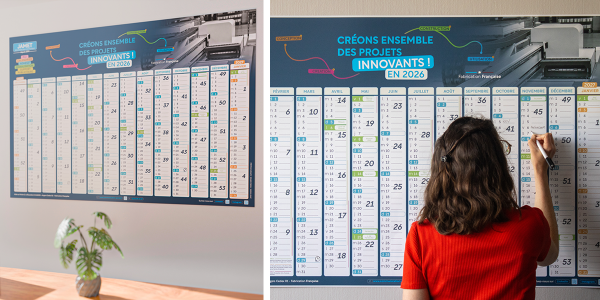 Calendrier publicitaire effaçable