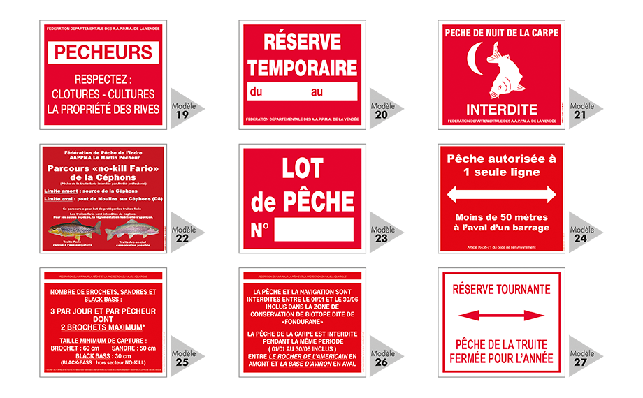 Sticker panneau de signalisation interdiction Panneau Pêche Interdite